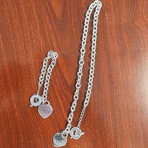 Sterling silver necklace and bracelet jewelry
